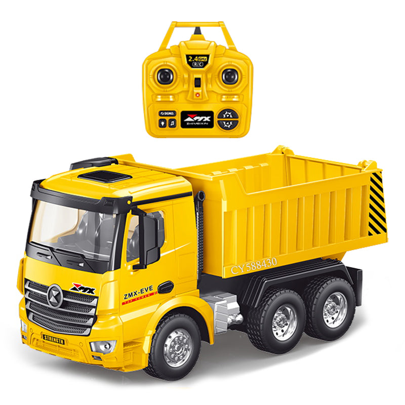 Camión de juguete con control remoto para niños, vehículo de construcción a escala 1:18